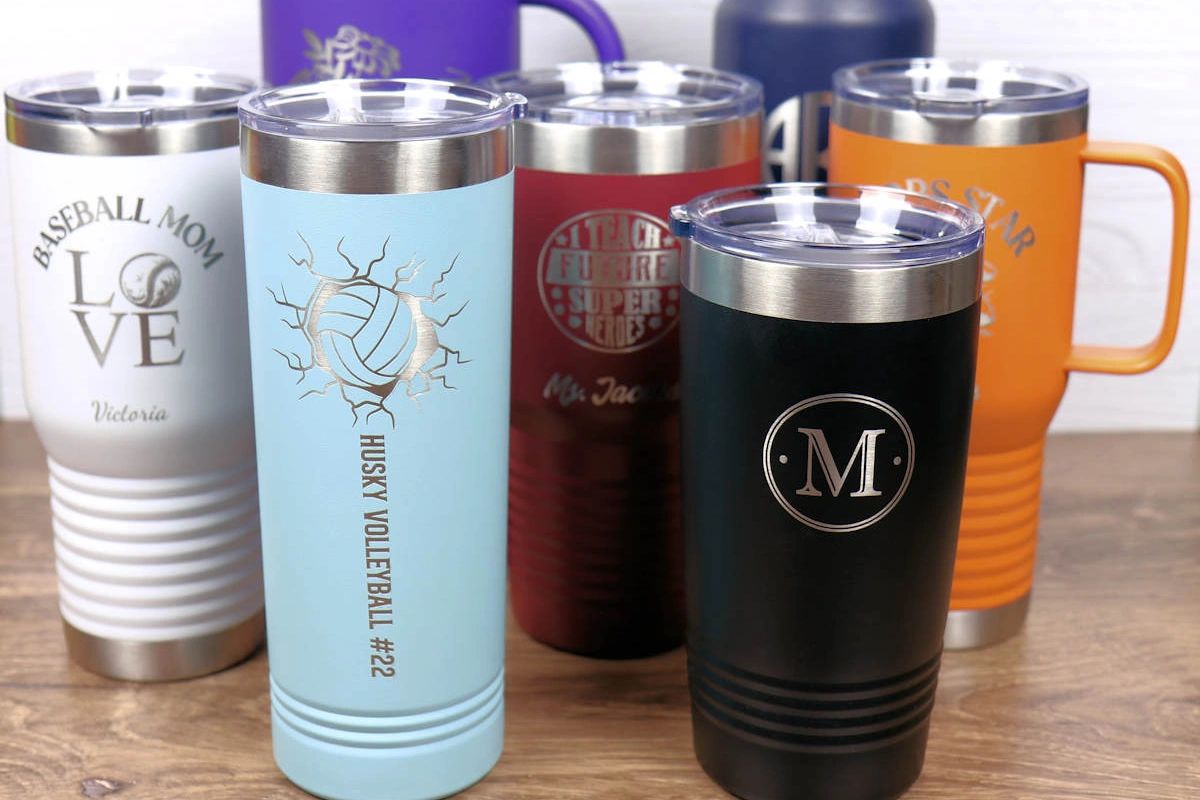 Custom engraved insulated drink tumblers