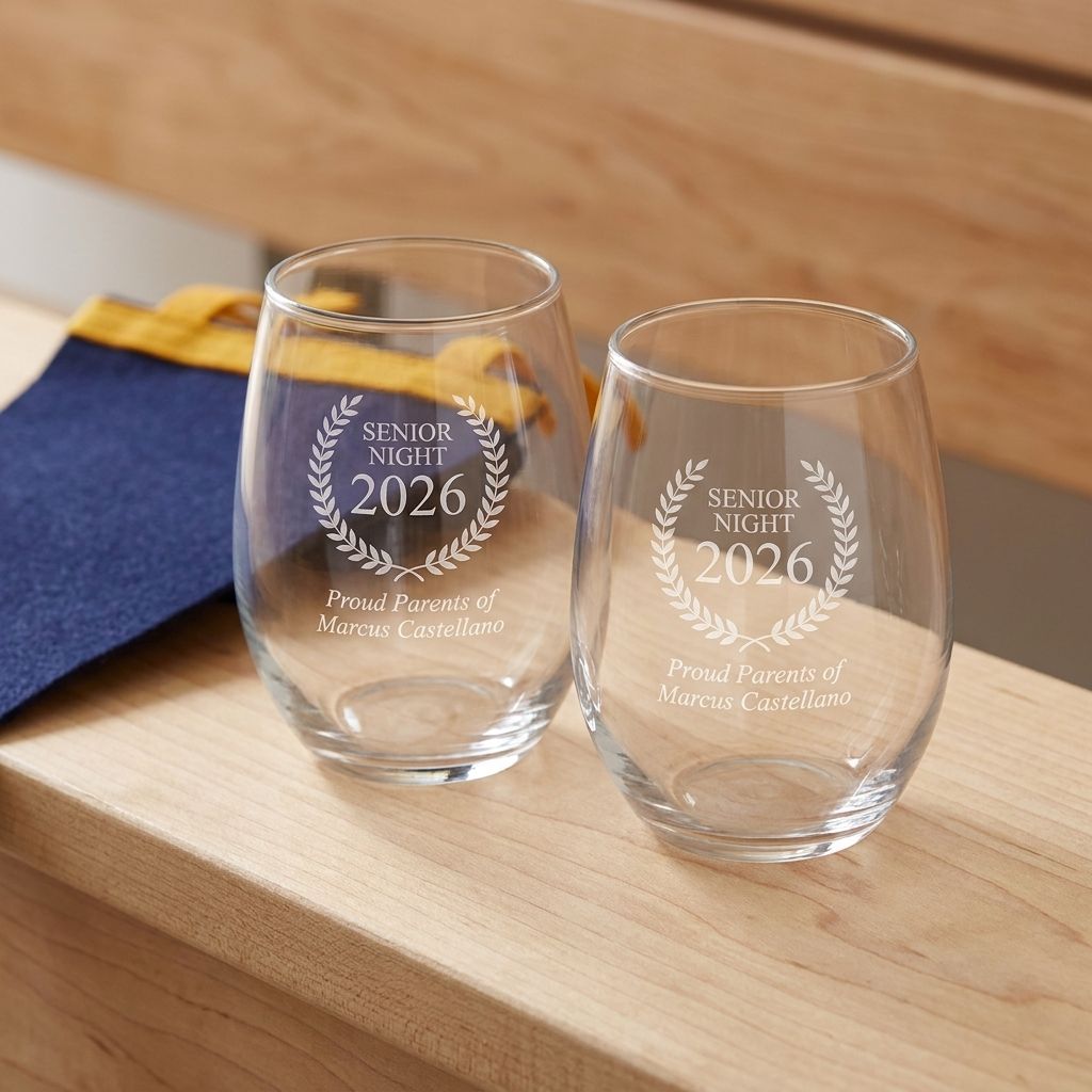 Senior Night Parents Wine Glass Pair
