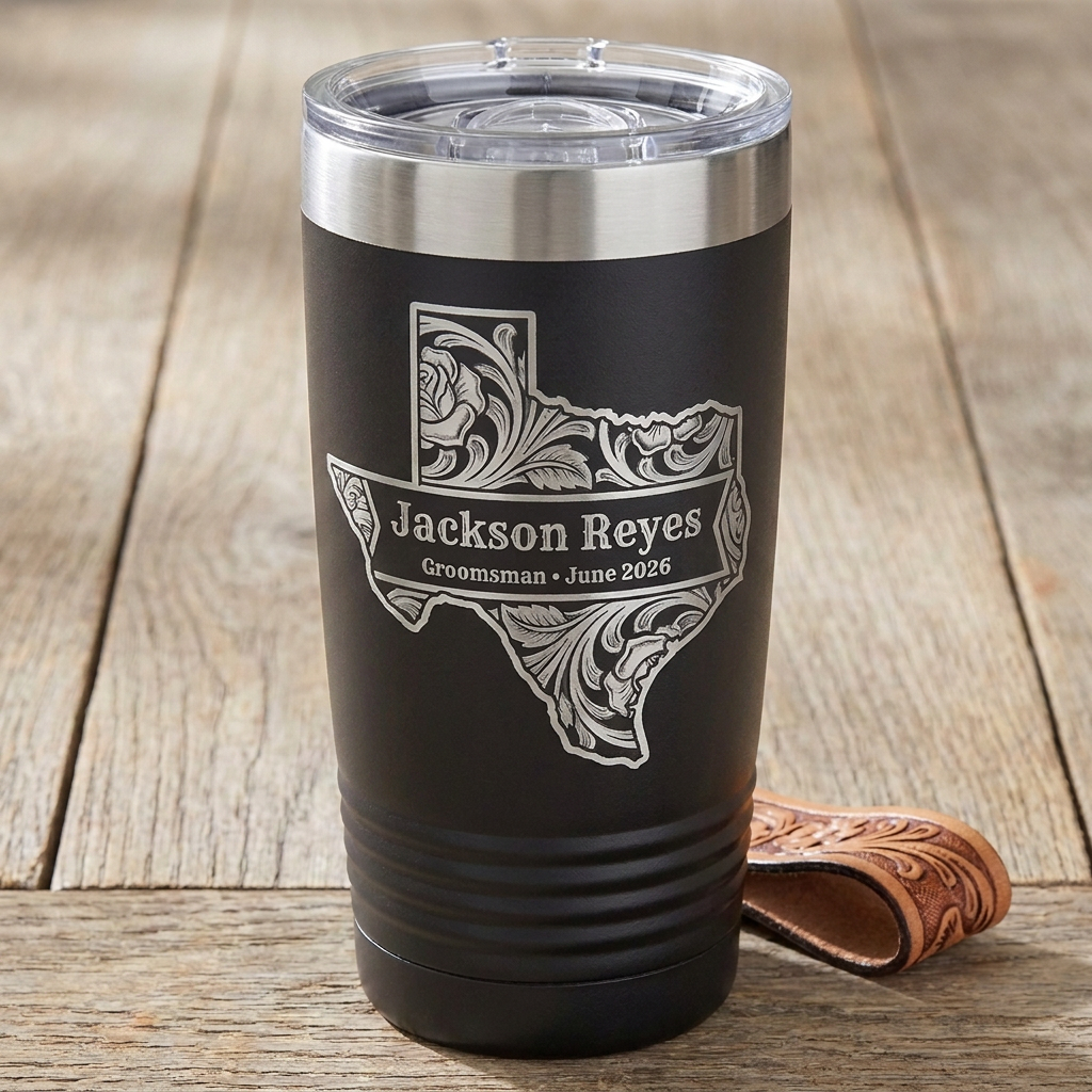 Tooled-Leather Pattern Tumbler