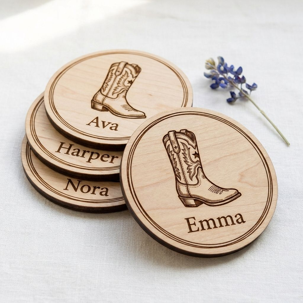 Cowboy Boot Charm Coaster Set