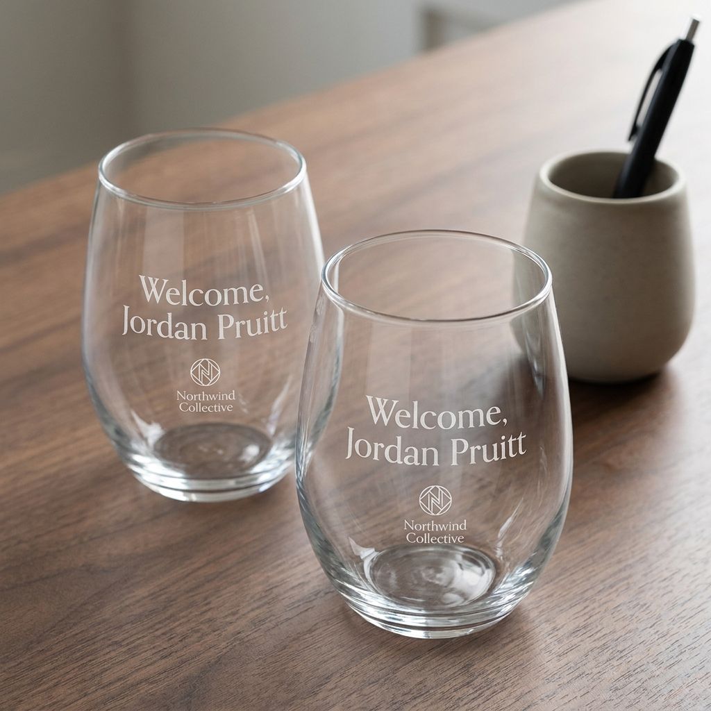 Remote Employee Welcome Wine Glass Pair