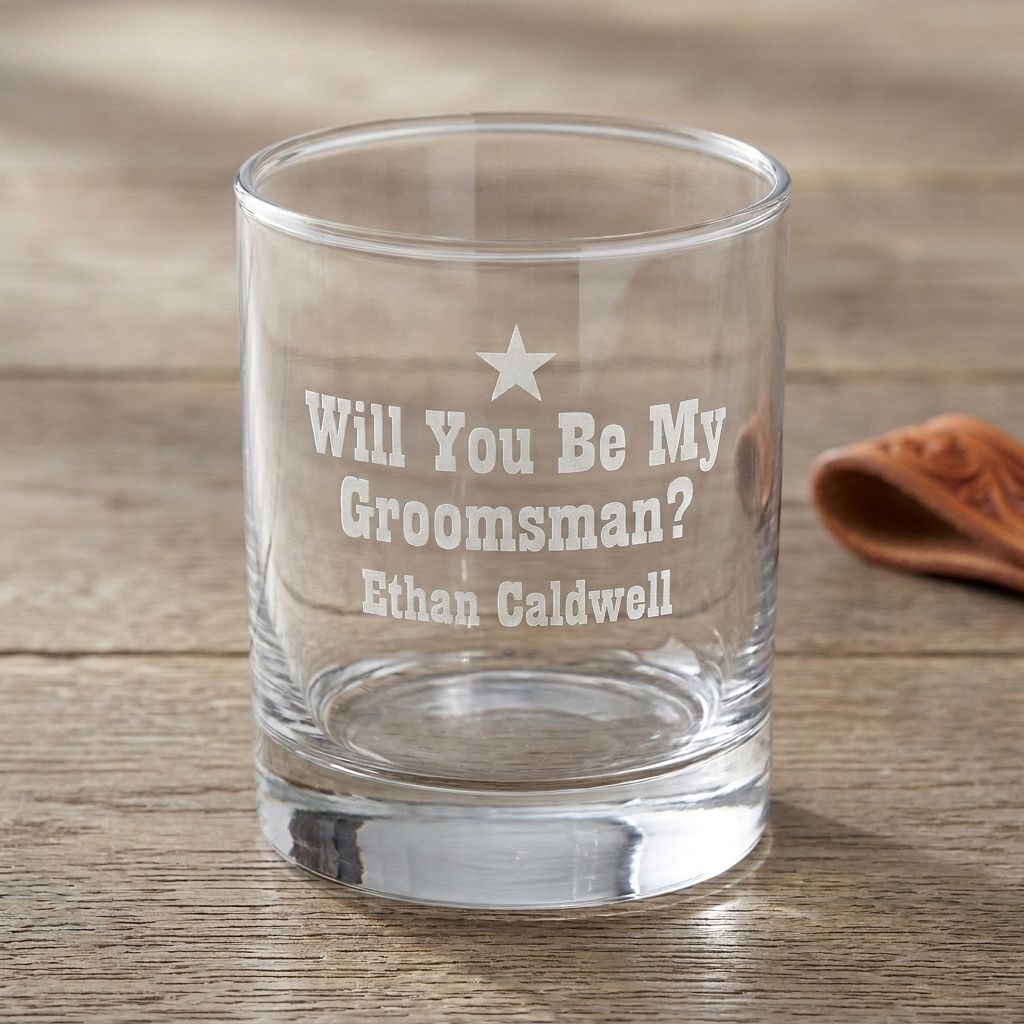 "Will You Be My Groomsman" Whiskey Glass