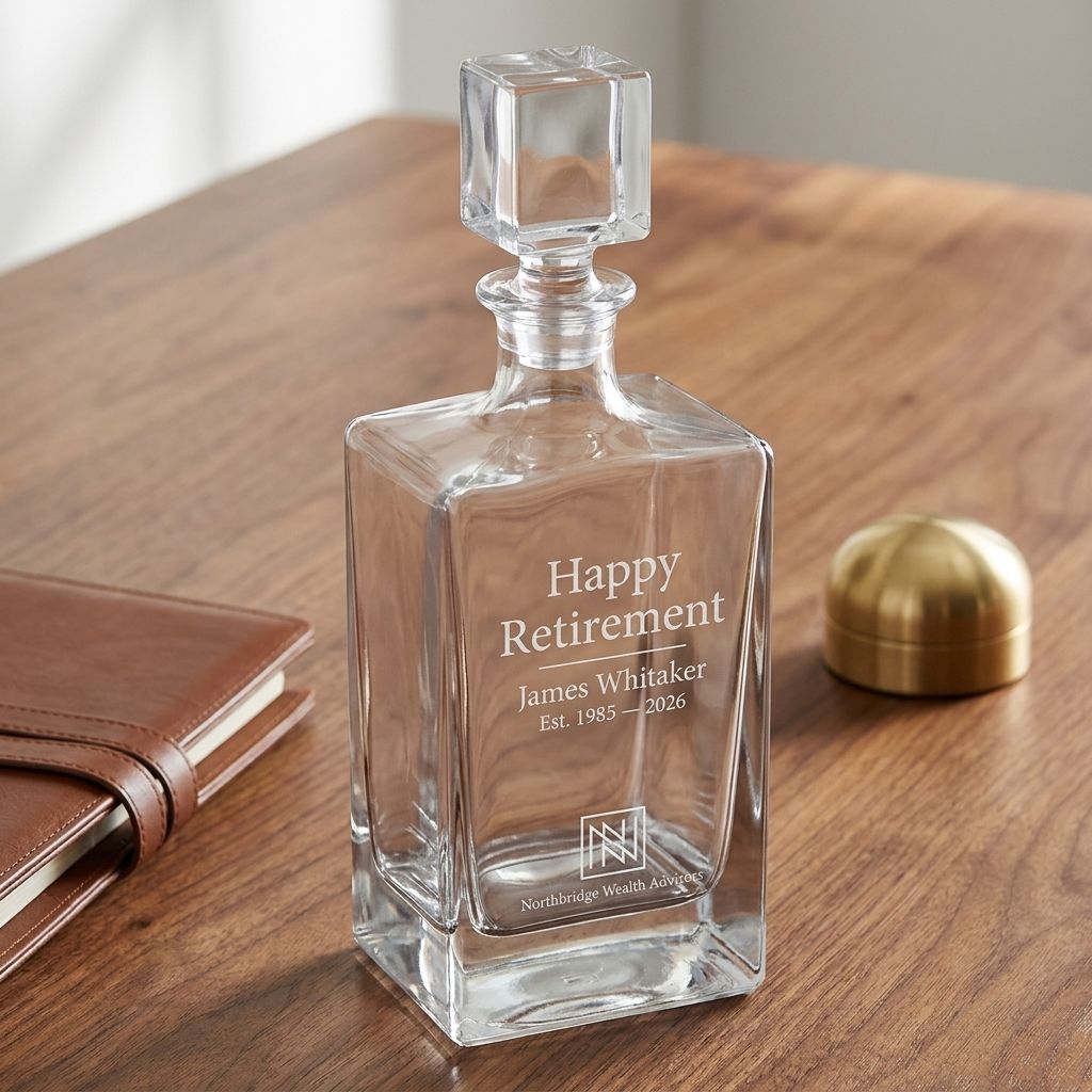"Happy Retirement" Engraved Decanter