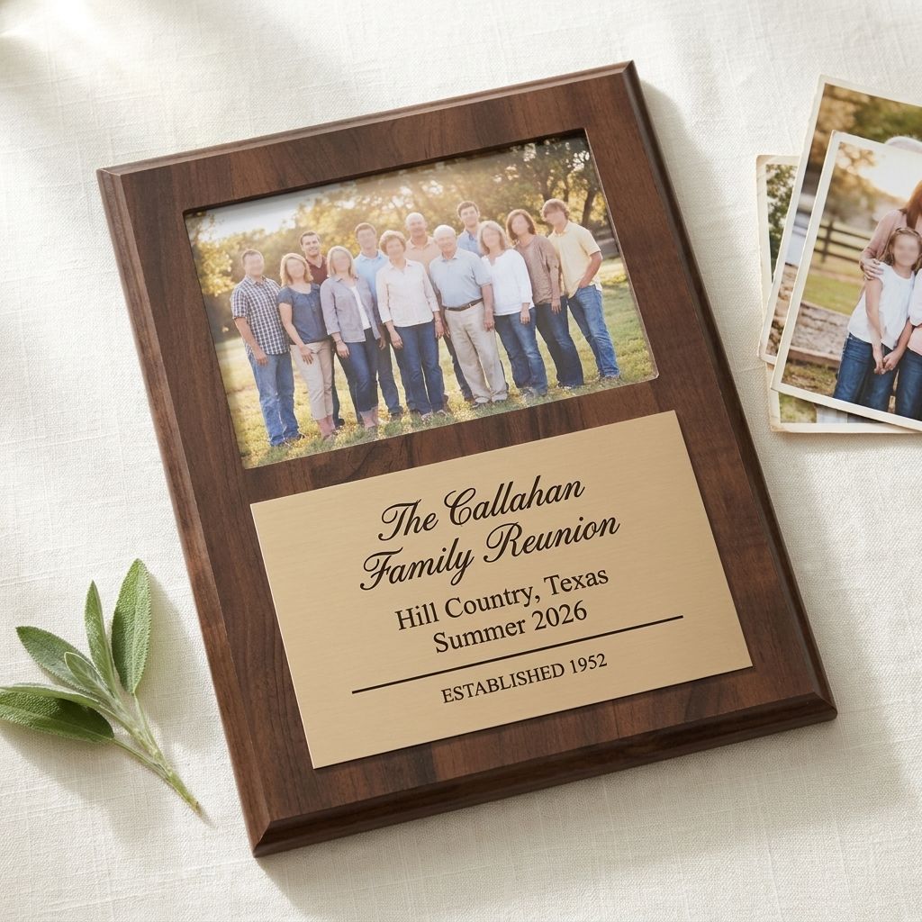 Engraved Reunion Photo Frame Plaque