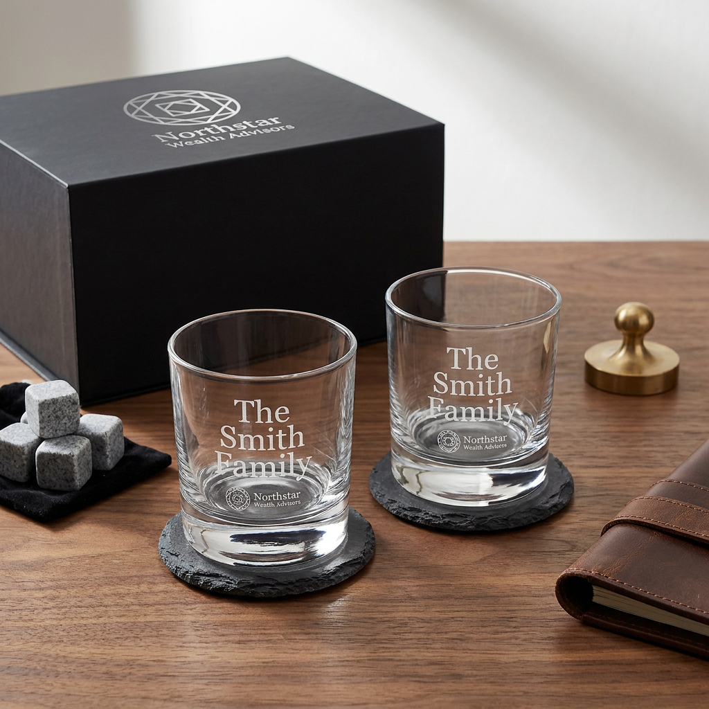 "Thanks for the Referral" Whiskey Glass Pair