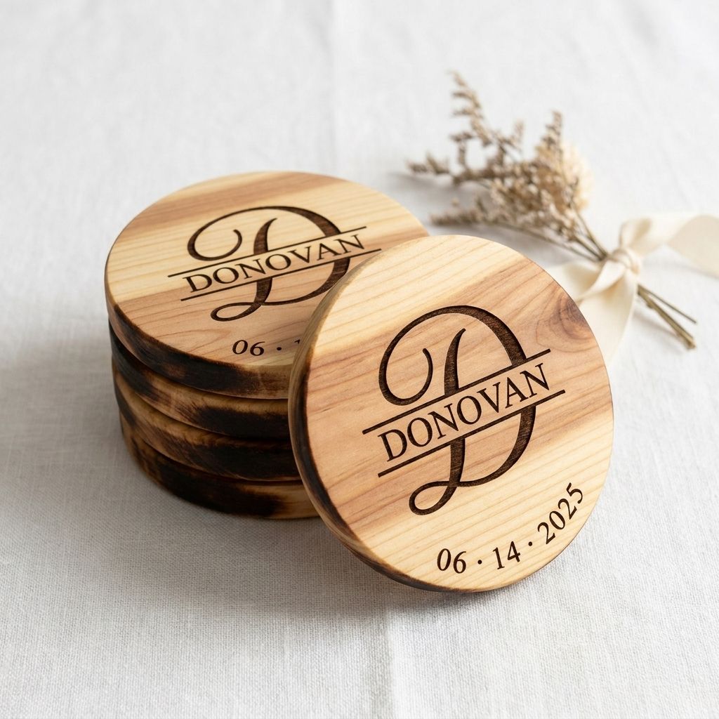 Engraved Ceremony-Date Coaster Set