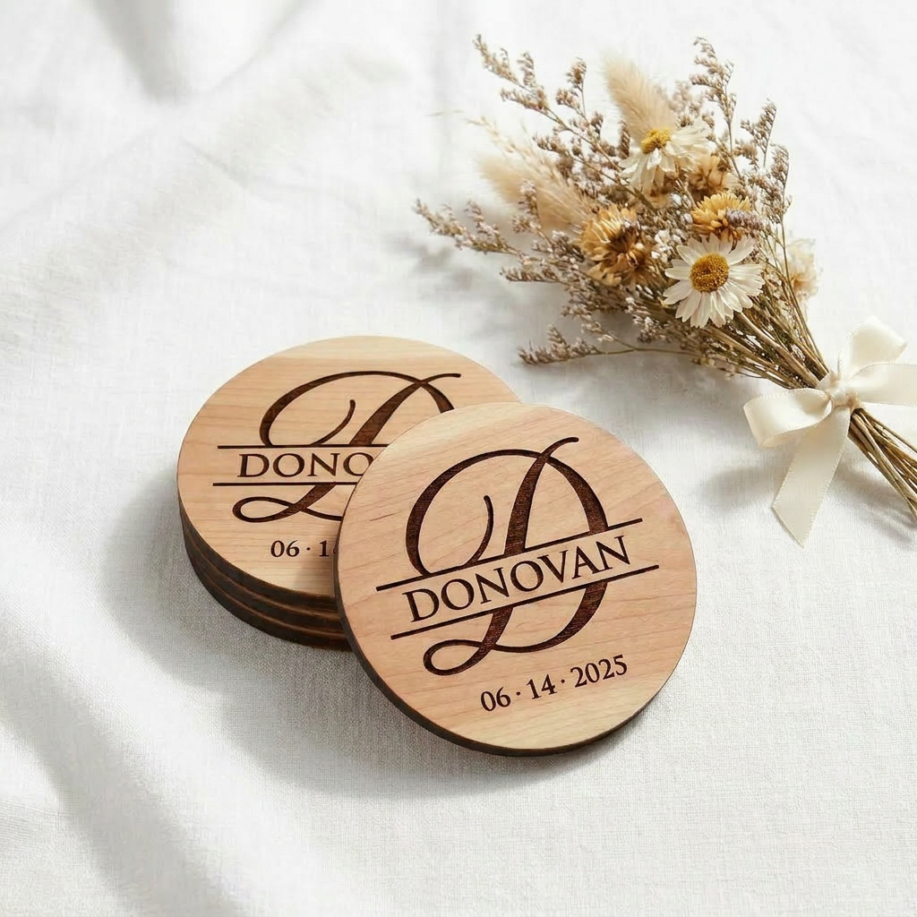 Engraved Ceremony-Date Coaster Set