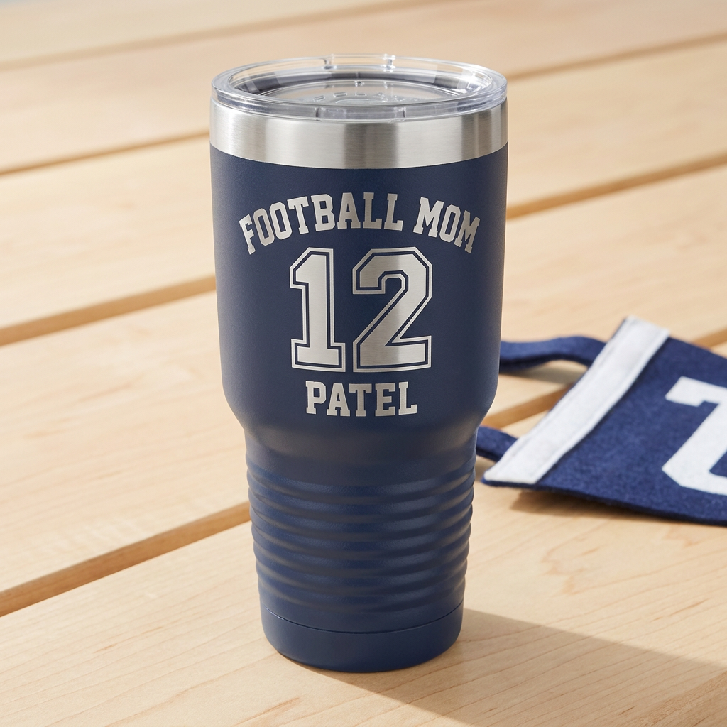Senior Parent "Football Mom #12" Tumbler