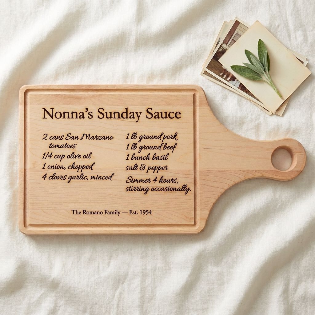 Family Recipe Engraved Cutting Board