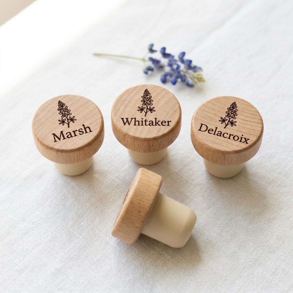 Bluebonnet Engraved Wine Stopper Set