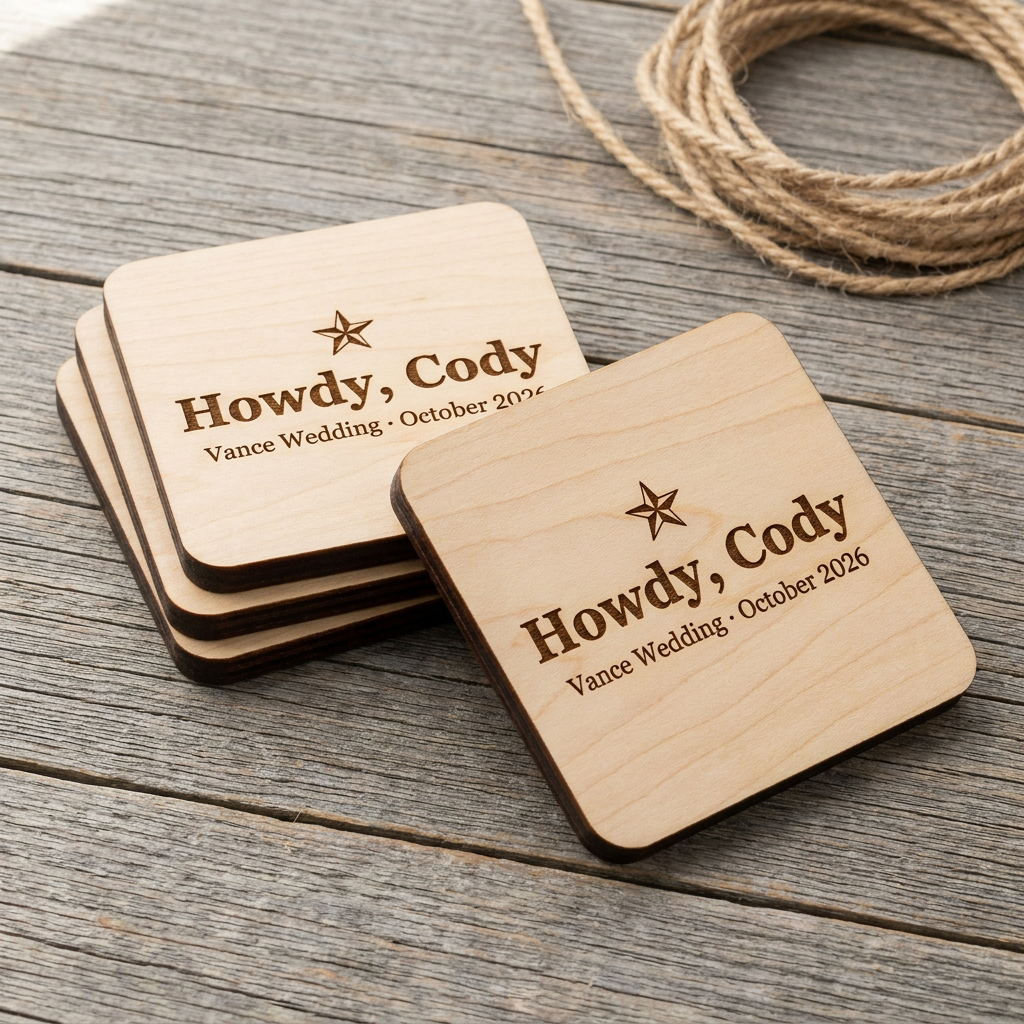 "Howdy, Groomsman" Coaster Set