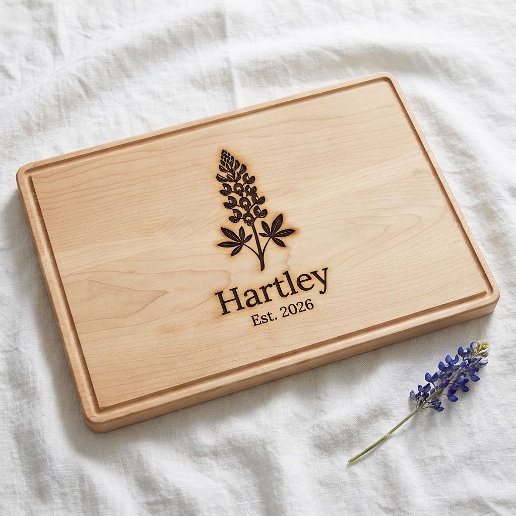 Bluebonnet Engraved Cutting Board