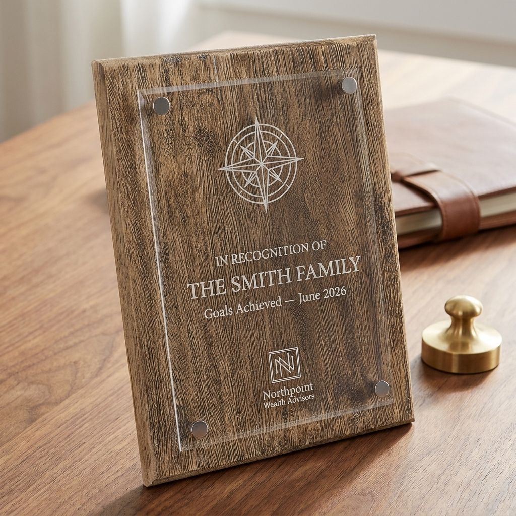 Engraved Compass Plaque (Goal Achievement)