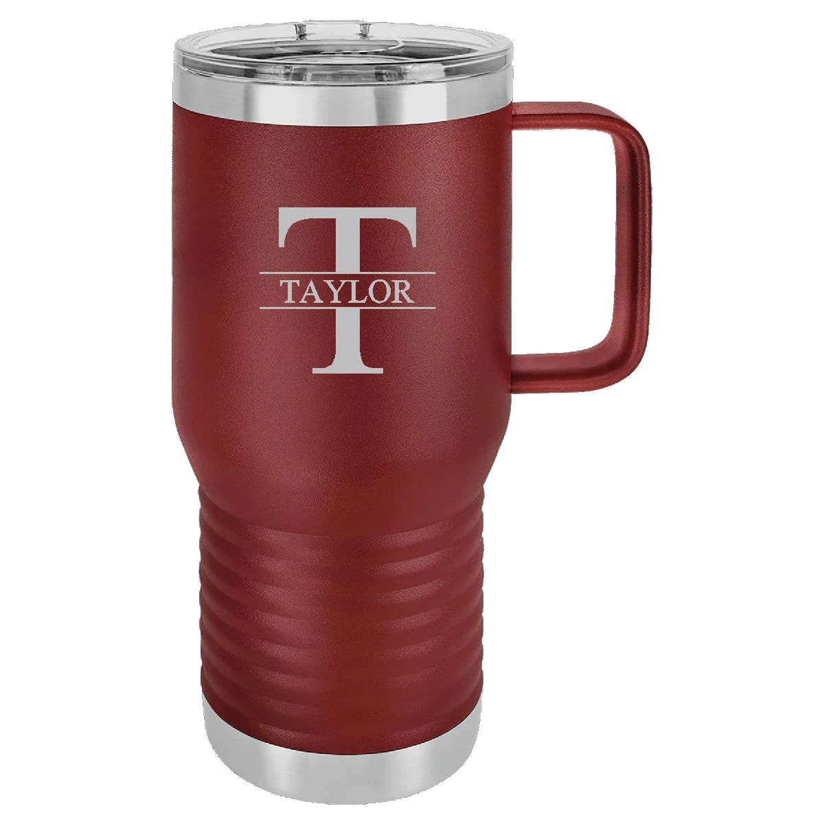 Travel Mug 20 oz. Vacuum Insulated Tumbler with Slider Lid - Monogram