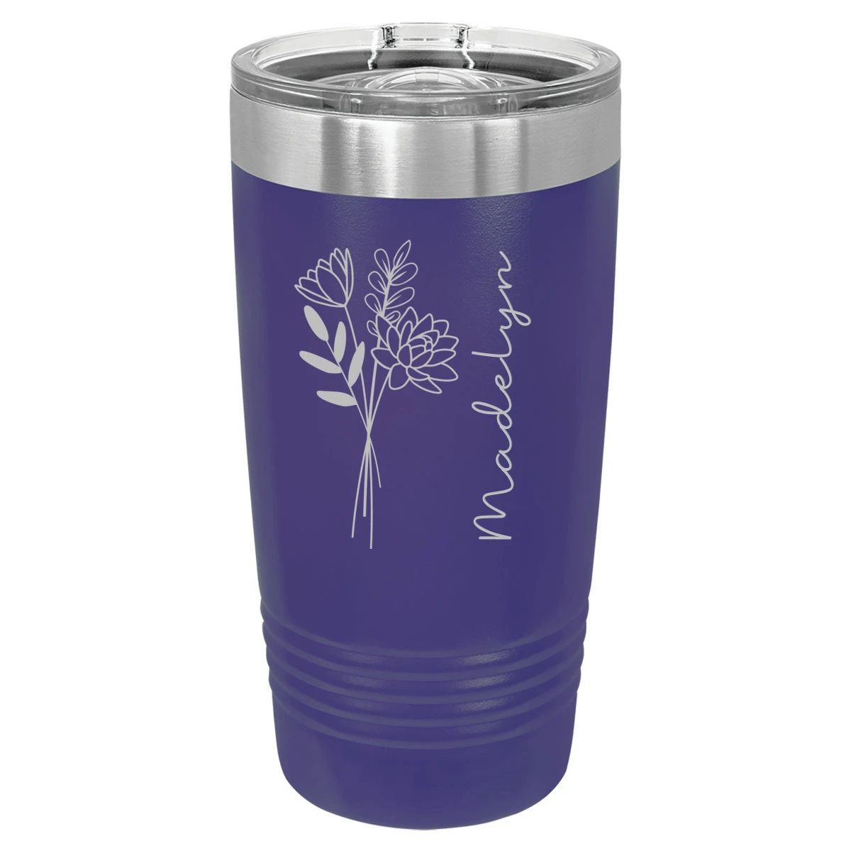 20 oz. Vacuum Insulated Tumbler with Slider Lid - Birth Flower