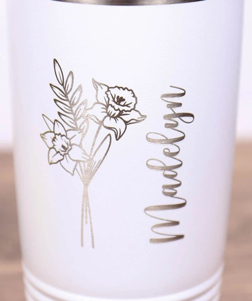 20 oz. Vacuum Insulated Tumbler with Slider Lid - Birth Flower