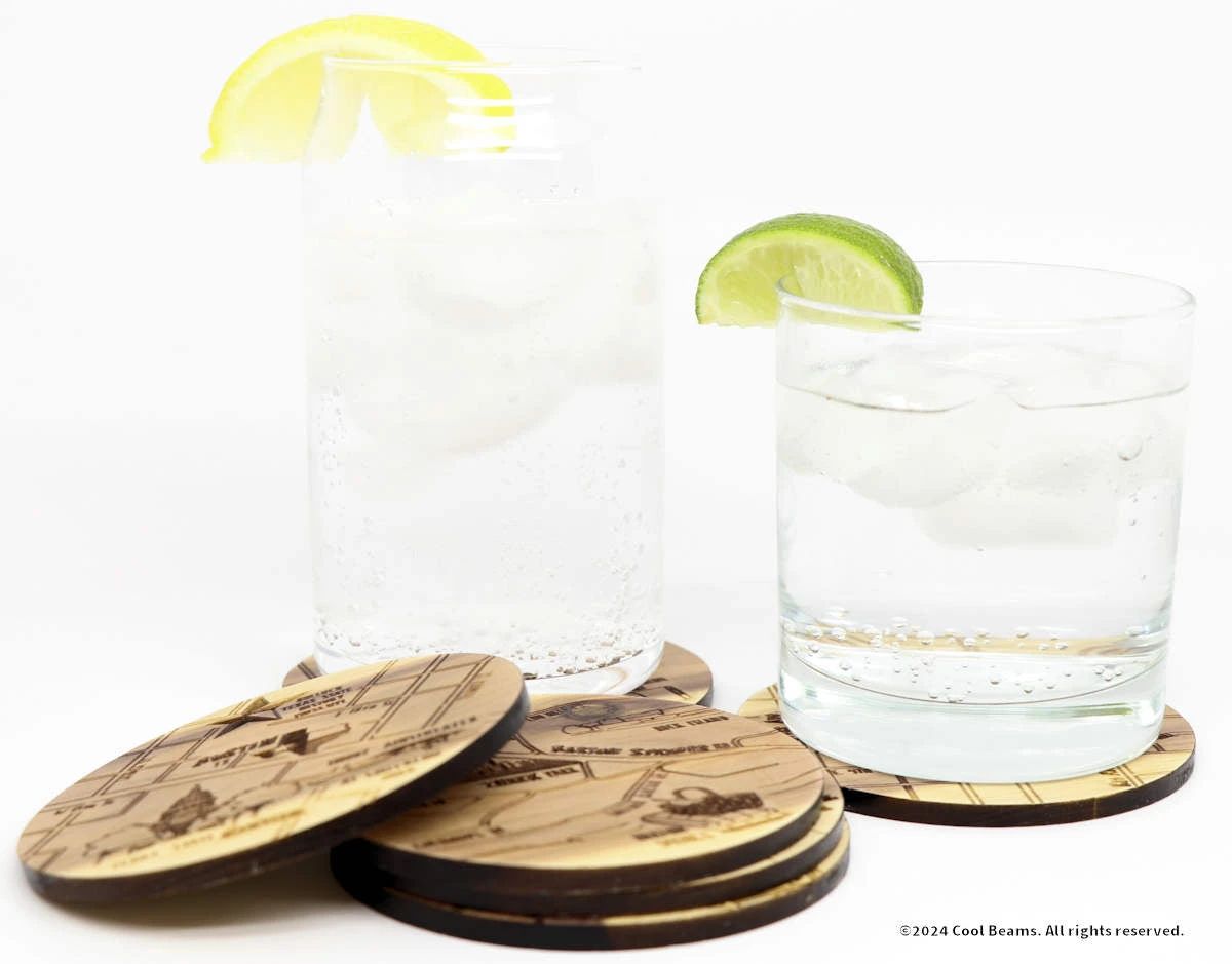 Austin Texas Solid Wood Coasters