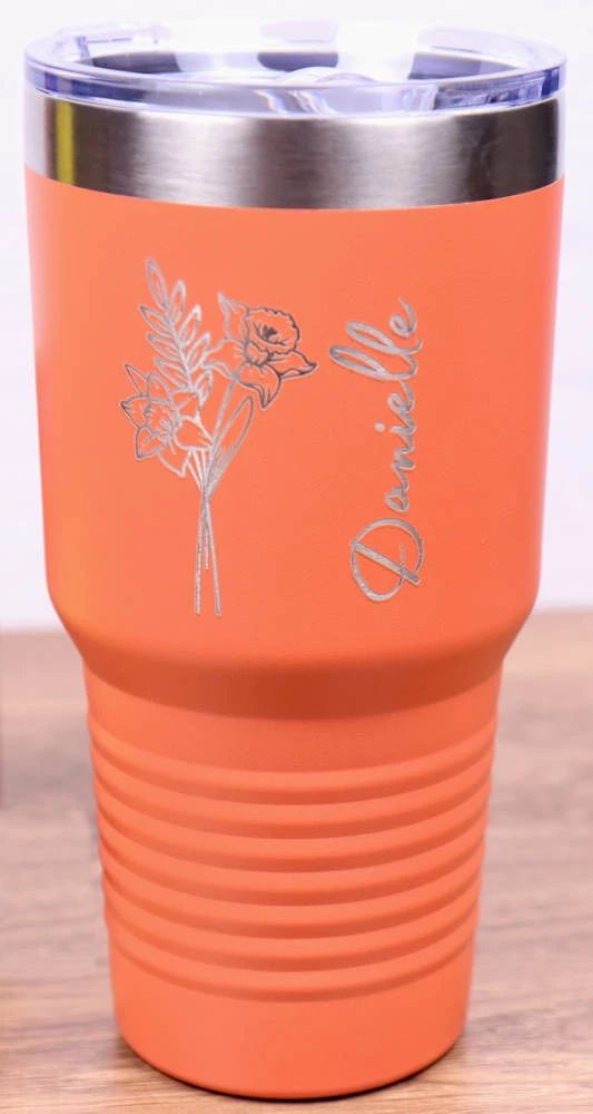 30 oz. Vacuum Insulated Tumbler with Slider Lid - Birth Flower