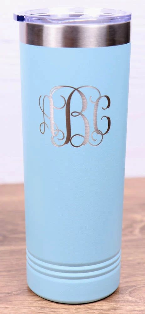 Skinny 22 oz. Vacuum Insulated Tumbler with Slider Lid - Monogram