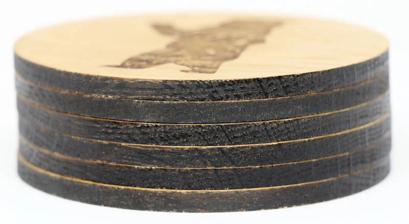 Mountain Camping Solid Wood Coaster Set