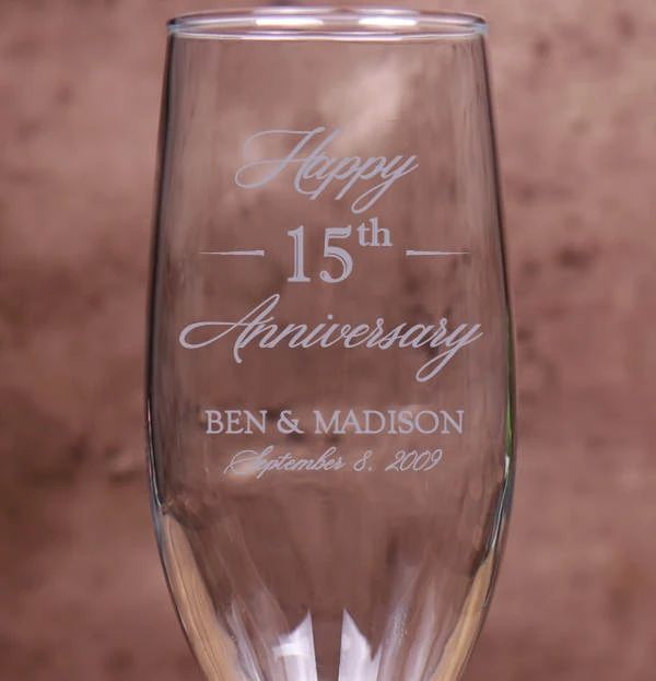 Champagne Flute 8 Ounce - Anniversary