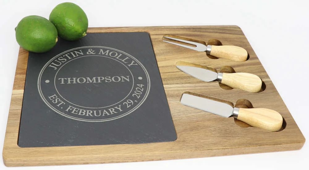 Acacia and Slate Cheese Set - Couples
