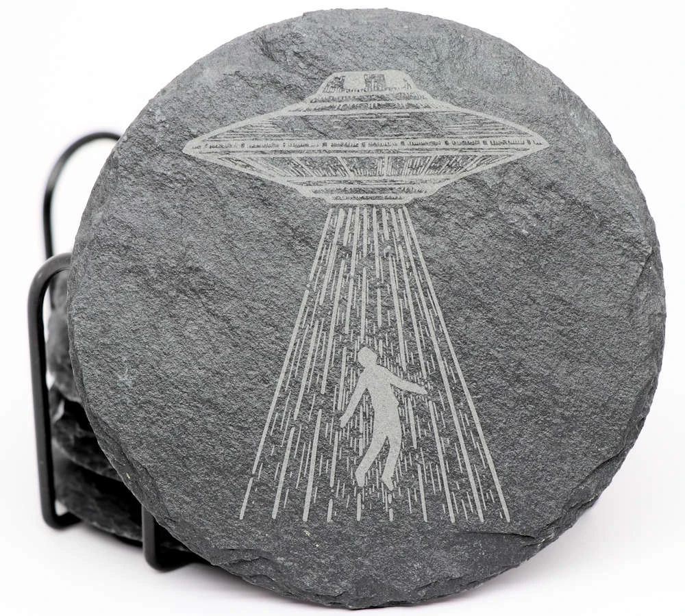 UFO Coaster Set - Round Slate